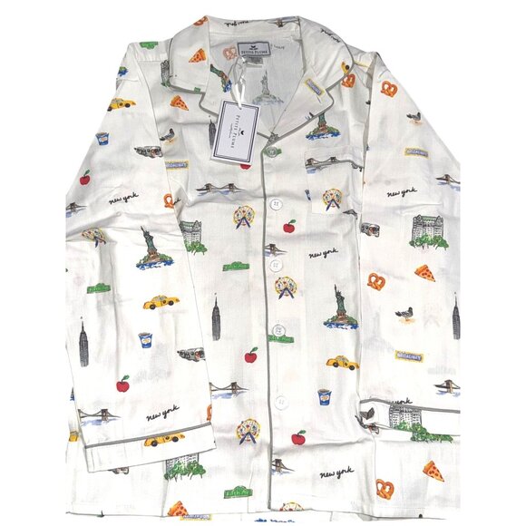 Petite Plume New York Pajama Set Size 10 Kids Flannel Button-Up Sleepwear - Picture 5 of 13